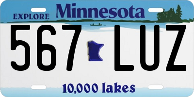 MN license plate 567LUZ