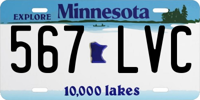 MN license plate 567LVC