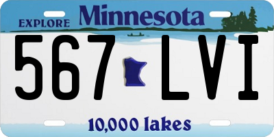 MN license plate 567LVI