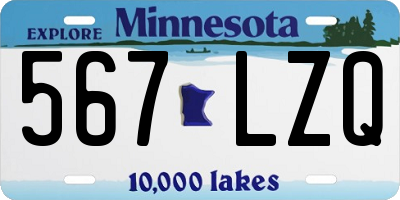 MN license plate 567LZQ