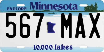 MN license plate 567MAX