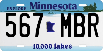 MN license plate 567MBR