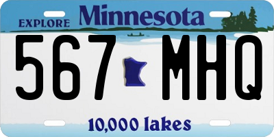 MN license plate 567MHQ