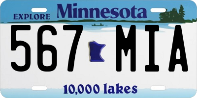 MN license plate 567MIA