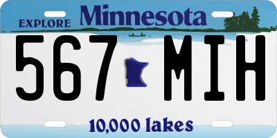 MN license plate 567MIH