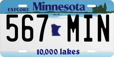 MN license plate 567MIN