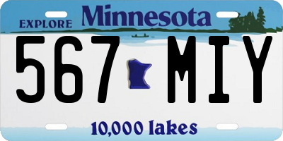 MN license plate 567MIY