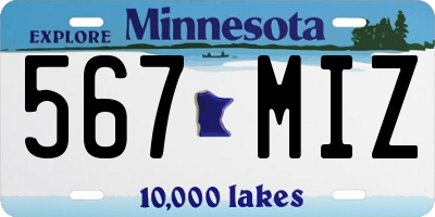 MN license plate 567MIZ