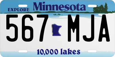 MN license plate 567MJA
