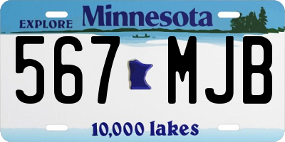 MN license plate 567MJB