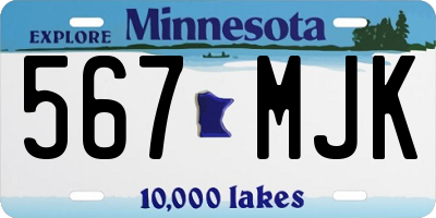 MN license plate 567MJK