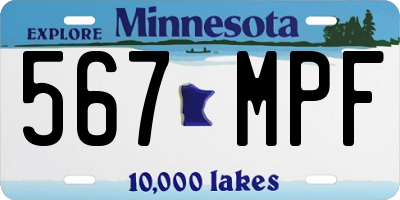 MN license plate 567MPF
