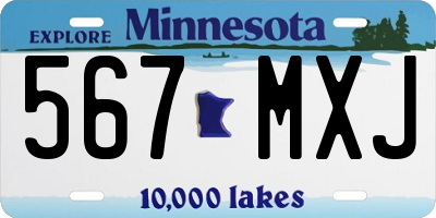 MN license plate 567MXJ