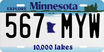 MN license plate 567MYW