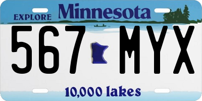 MN license plate 567MYX