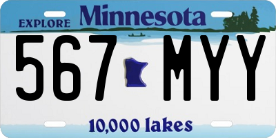 MN license plate 567MYY