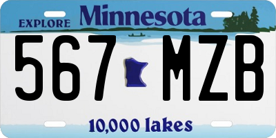 MN license plate 567MZB