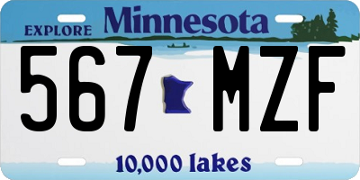 MN license plate 567MZF