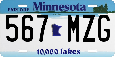 MN license plate 567MZG