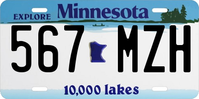 MN license plate 567MZH