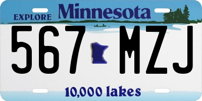 MN license plate 567MZJ