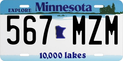 MN license plate 567MZM