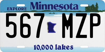 MN license plate 567MZP