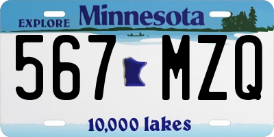 MN license plate 567MZQ