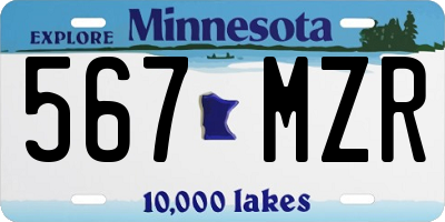 MN license plate 567MZR