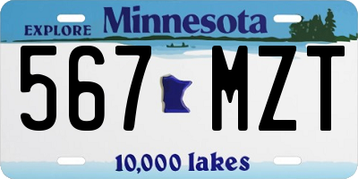 MN license plate 567MZT
