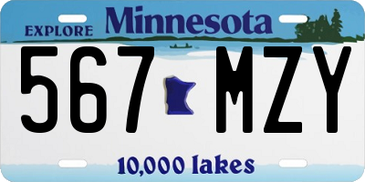 MN license plate 567MZY