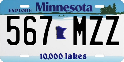 MN license plate 567MZZ