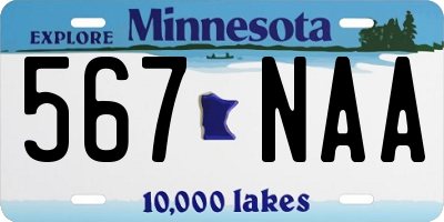 MN license plate 567NAA