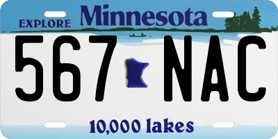MN license plate 567NAC