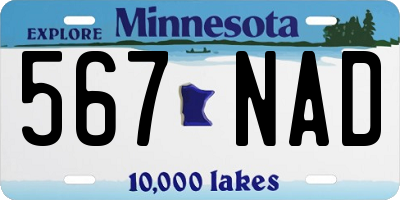 MN license plate 567NAD