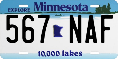 MN license plate 567NAF