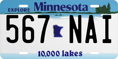 MN license plate 567NAI
