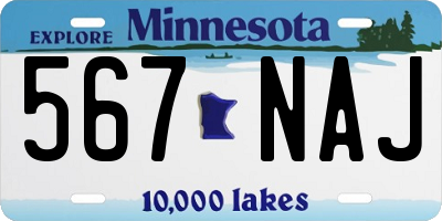 MN license plate 567NAJ