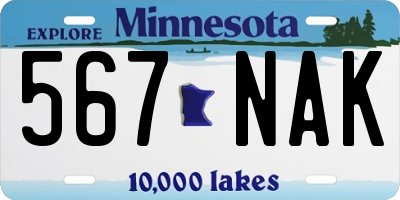 MN license plate 567NAK