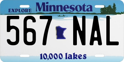 MN license plate 567NAL
