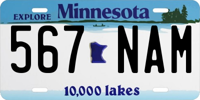MN license plate 567NAM