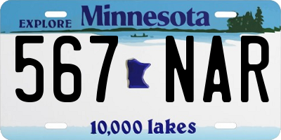MN license plate 567NAR