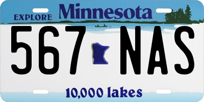 MN license plate 567NAS