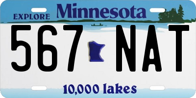 MN license plate 567NAT