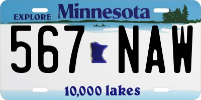 MN license plate 567NAW