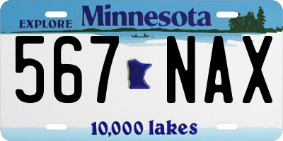 MN license plate 567NAX