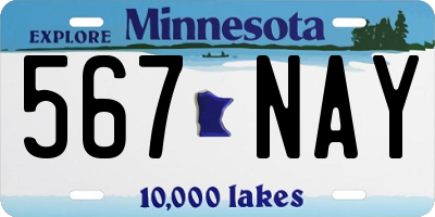 MN license plate 567NAY