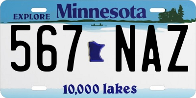 MN license plate 567NAZ