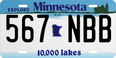 MN license plate 567NBB