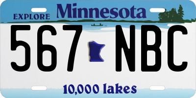 MN license plate 567NBC